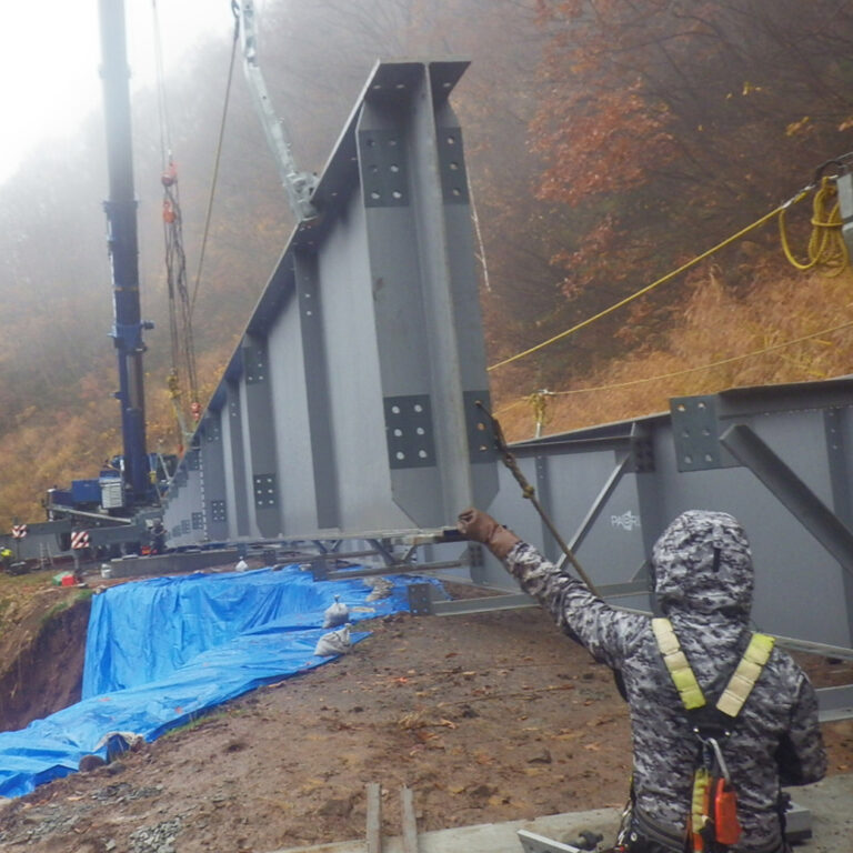 台風１９号災害時仮設橋組立
