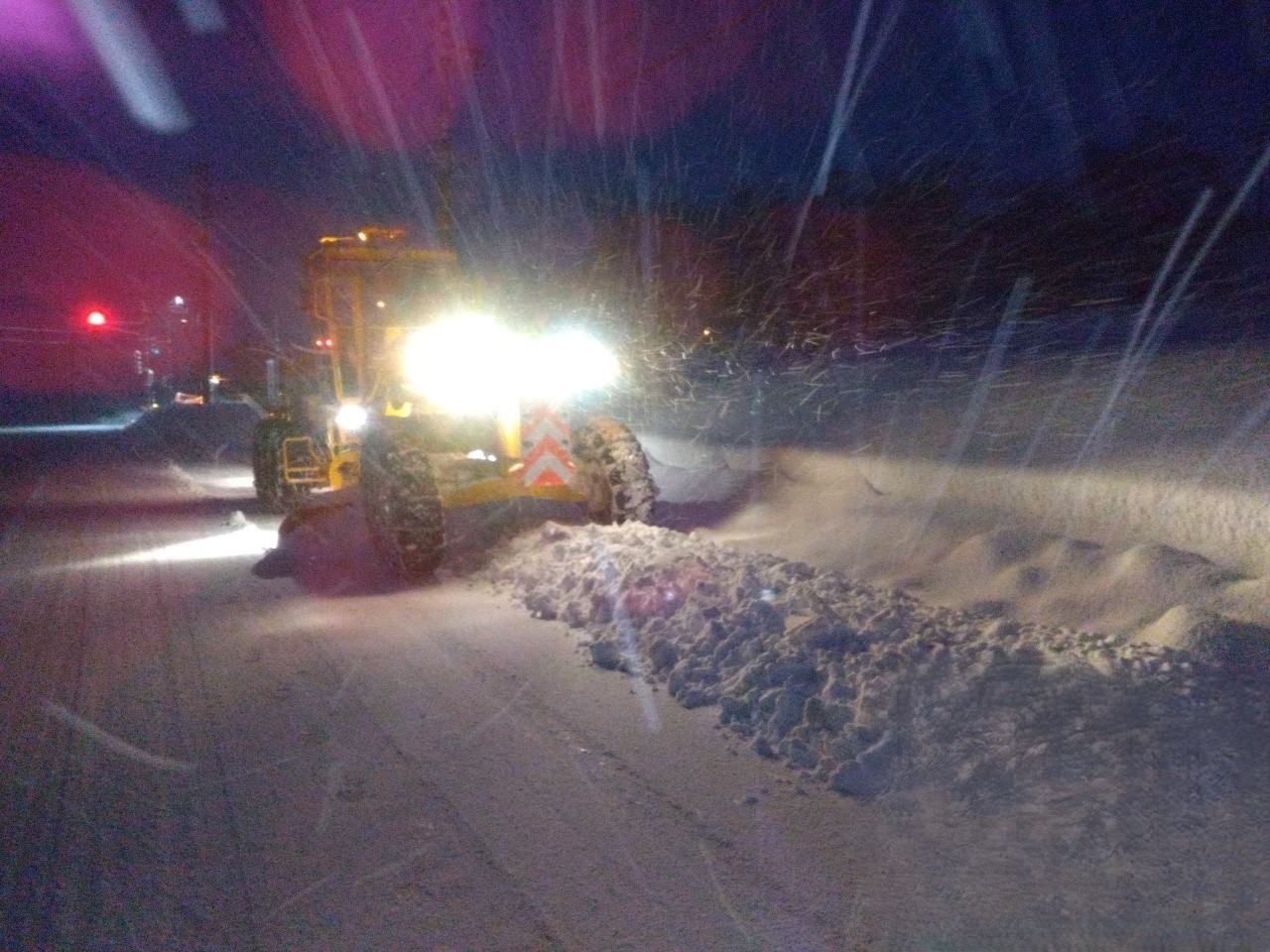 夜間の除雪